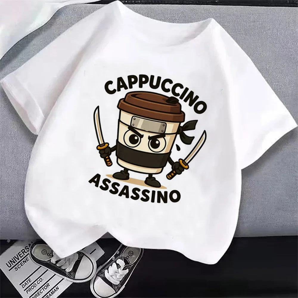 Italian Brainrot Cartoon Boys Tee 🎨😎 Cool Anime Casual T-Shirt - ThiGui