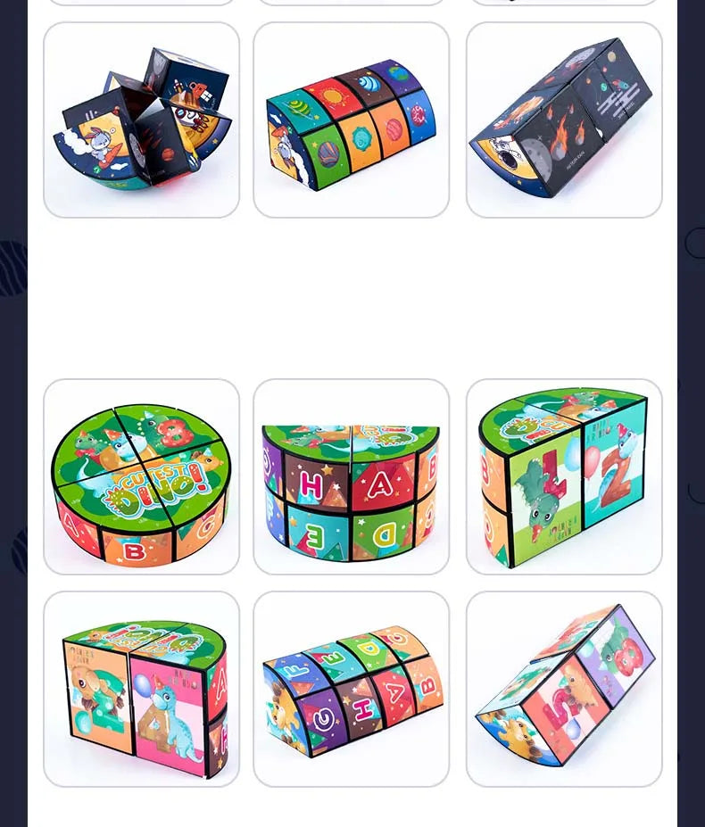 🧠 Smart Fun! Geometric Puzzle Cube Toy 🔄 | Shape-Shifting Fidget Game for Kids & Grown-Ups - ThiGui