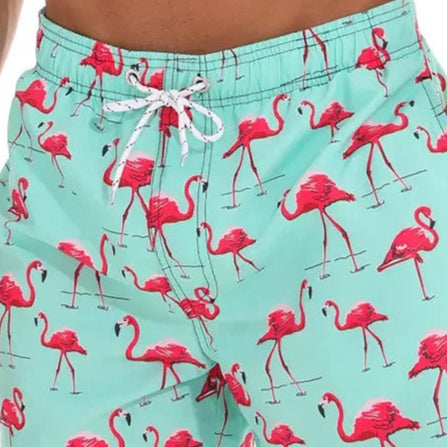 🌴 Tropical Fun for Little Explorers! Boys' Flamingo Print Swim Shorts 🏖️ - ThiGui