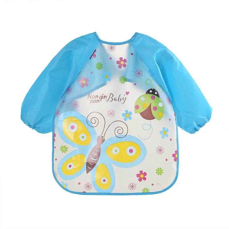 🍼 Mess-Free Mealtime Magic: Long Sleeve Waterproof Baby Bib with Adorable Cartoon Prints - ThiGui