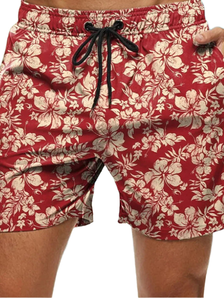 🌺 Bold & Breezy! Boys' Hawaiian 3D Floral Swim Shorts for Sunny Adventures 🏄‍♂️ - ThiGui
