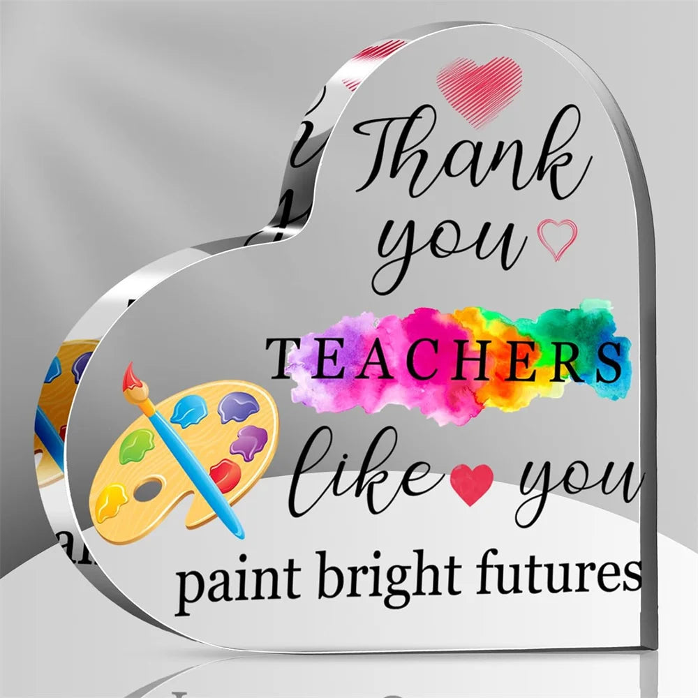 🍎📄 A Heartfelt “Thank You” That Lasts – Acrylic Keepsake Gift for Teachers & Mentors 💖 - ThiGui