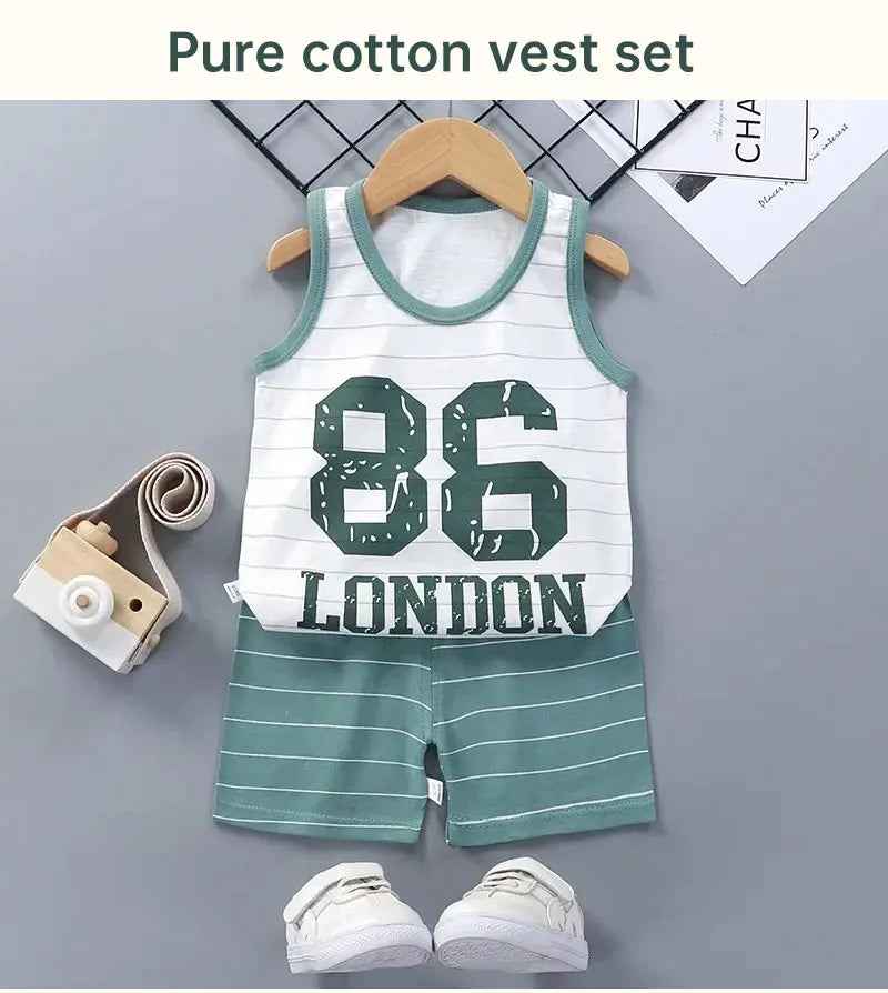 👕Breezy & Comfy Cotton Tank Set – Perfect for Sunny Days and Busy Little Bees!🩳 - ThiGui