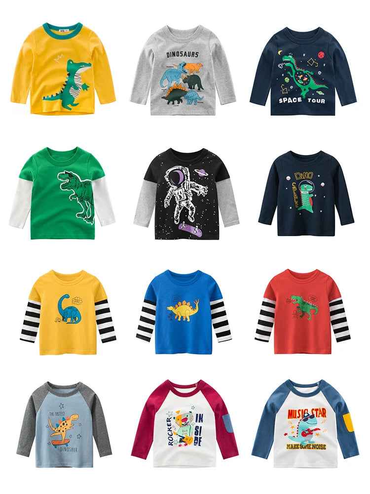 🦖Roarsome Dino Tees – Long Sleeve Fun for Little Explorers! - ThiGui