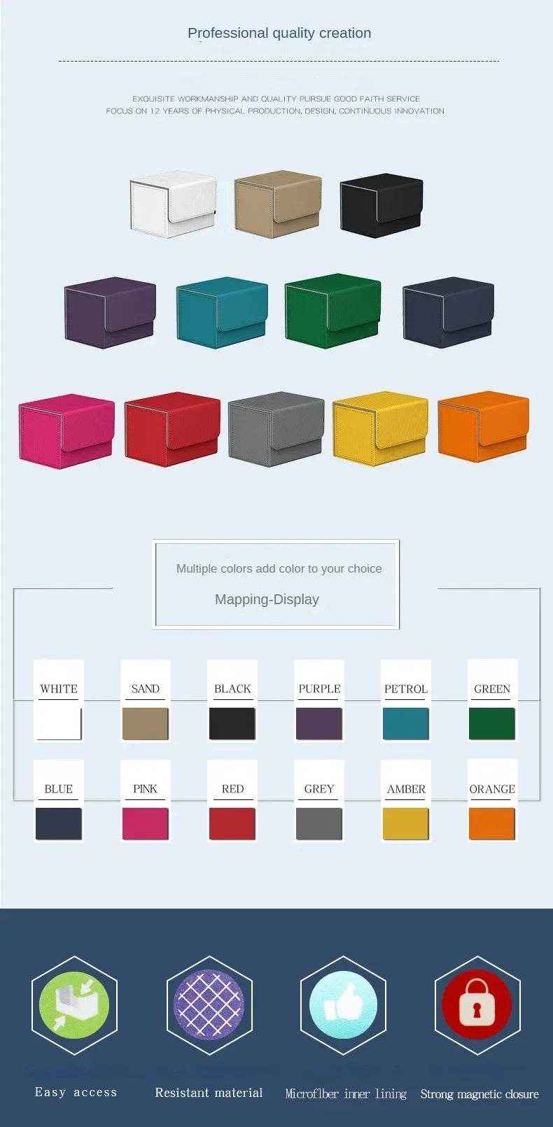 📚Deluxe Card Keeper: PU Leather Storage Box with Magnetic Lid for Trading Cards - ThiGui