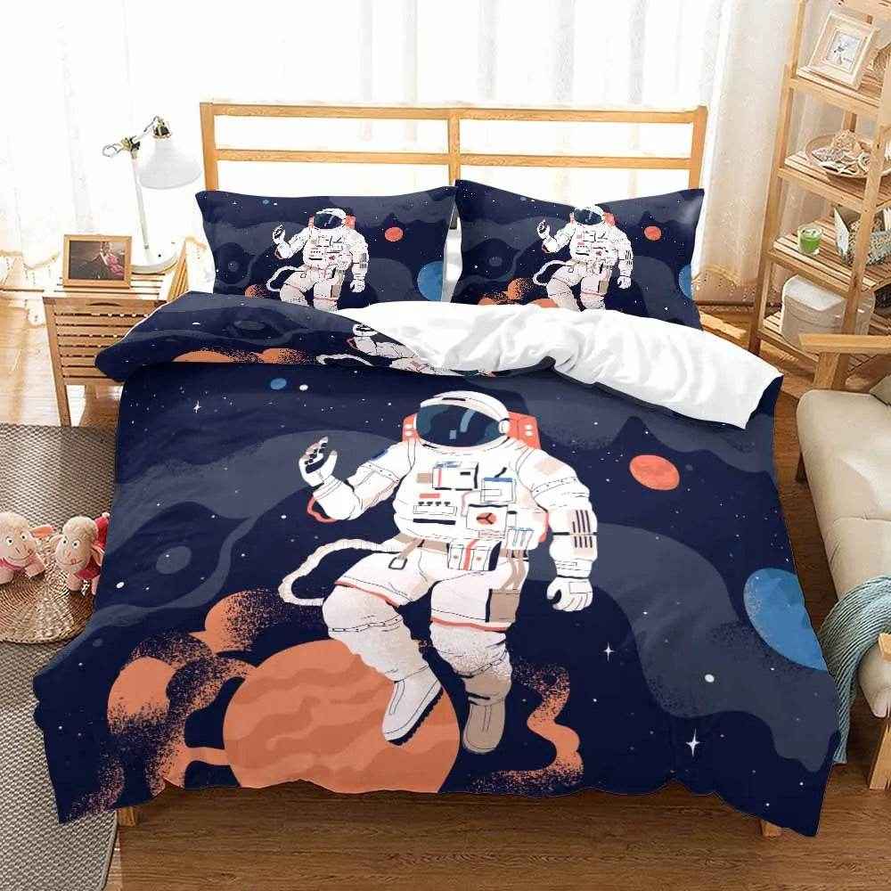 🛸 3D Space Dreams Duvet – Astronaut Bedding for Little Galaxy Explorers! - ThiGui