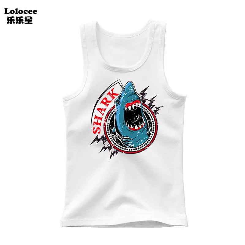 🦈 Cool Shark Power! Boys’ Summer Tank That Roars with Style - ThiGui