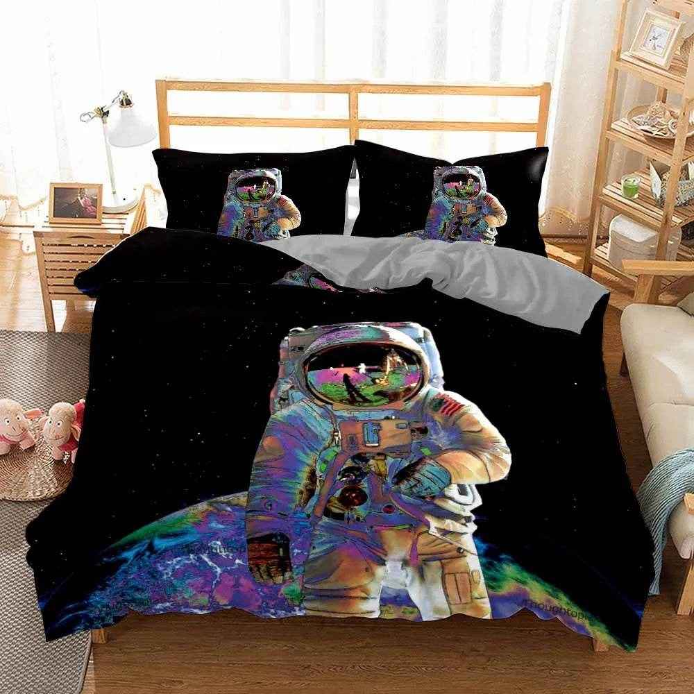 🛸 3D Space Dreams Duvet – Astronaut Bedding for Little Galaxy Explorers! - ThiGui