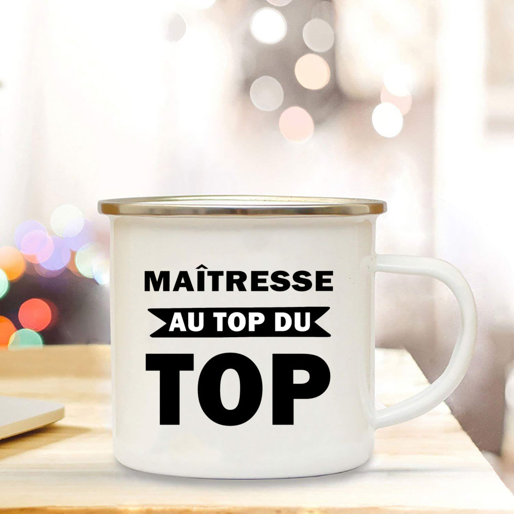 🍎 Super Teacher Enamel Mug – The Perfect Thank You Gift for a Lovely Mistress! 💐 - ThiGui