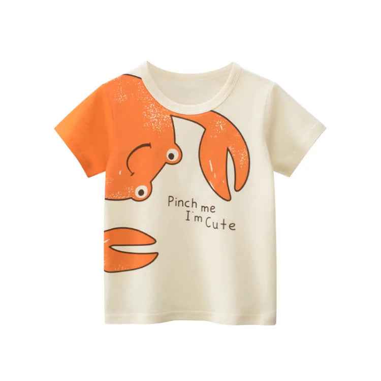 👕 Adorable Boys’ Summer Cotton Tees – Cartoon Fun for Ages 2-9! - ThiGui