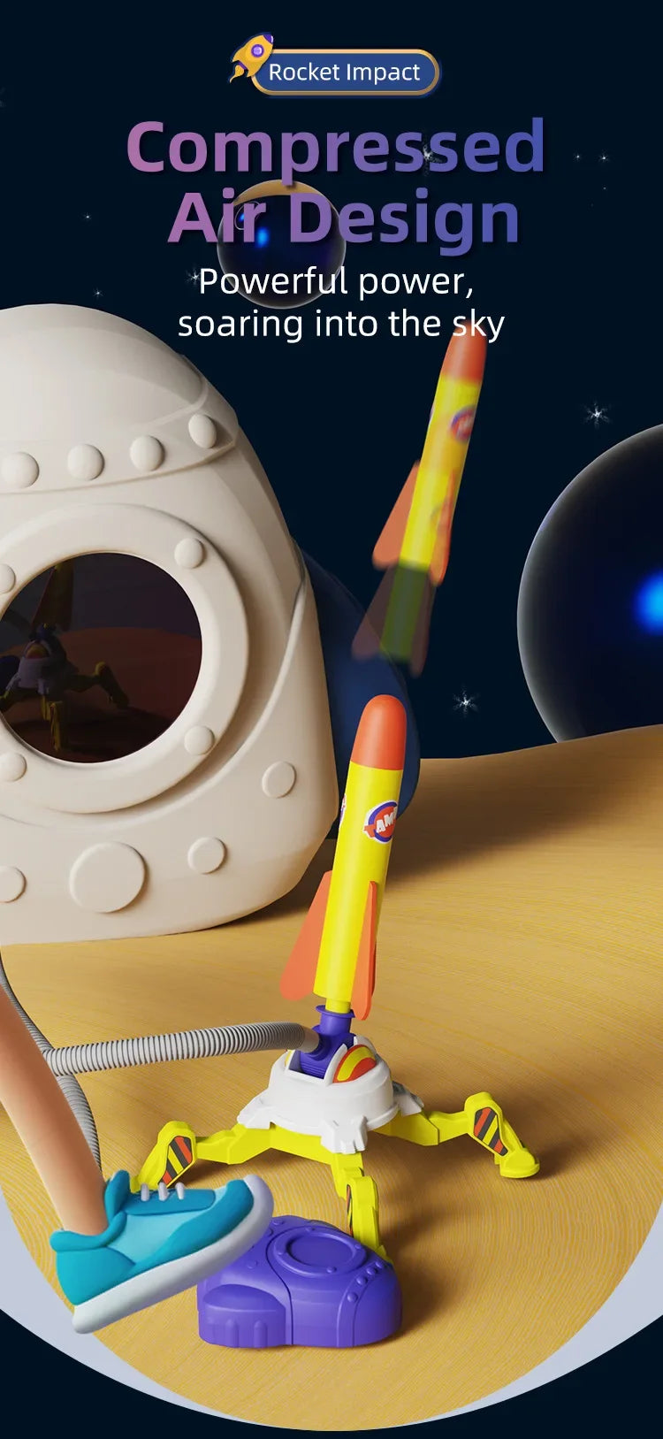 🚀 Ready, Set, STOMP! Air Rocket Launcher Toy for Outdoor Fun & Energy Burn 🔥👟 - ThiGui