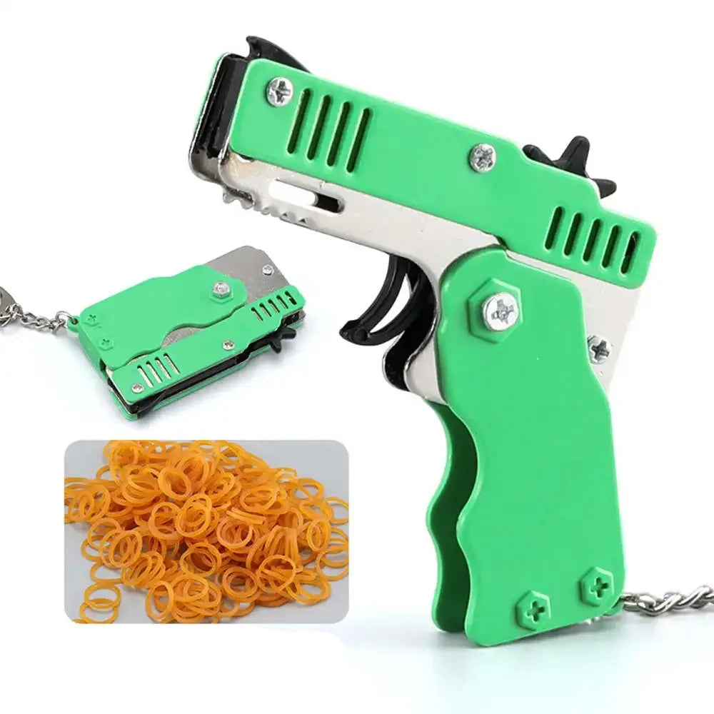🎯 Mini Rubber Band Gun Keychain 🔫 | 60 Shots of Safe Fun for Boys on the Go! 🚗💨 - ThiGui