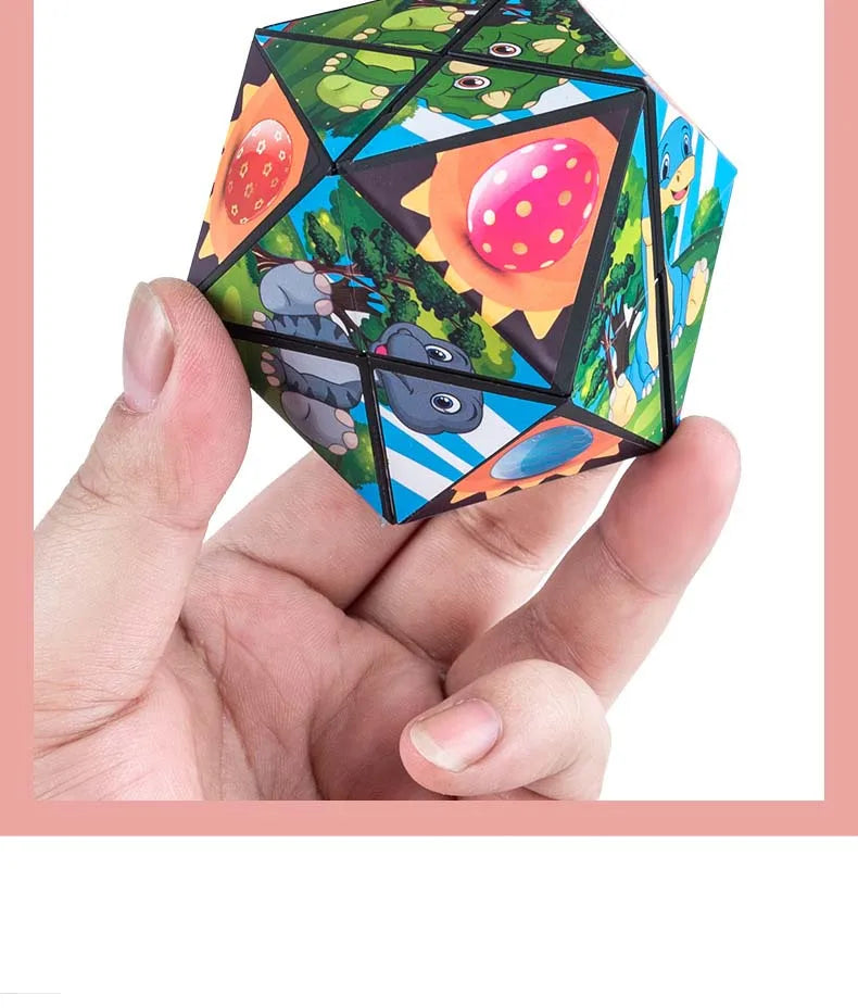 🧠 Smart Fun! Geometric Puzzle Cube Toy 🔄 | Shape-Shifting Fidget Game for Kids & Grown-Ups - ThiGui