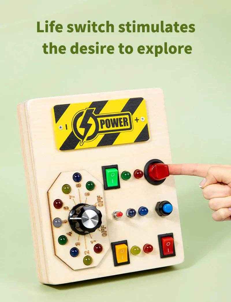 🌳Ultimate Montessori Busy Board – Light-Up Steering Wheel Fun for Curious Little Explorers! - ThiGui