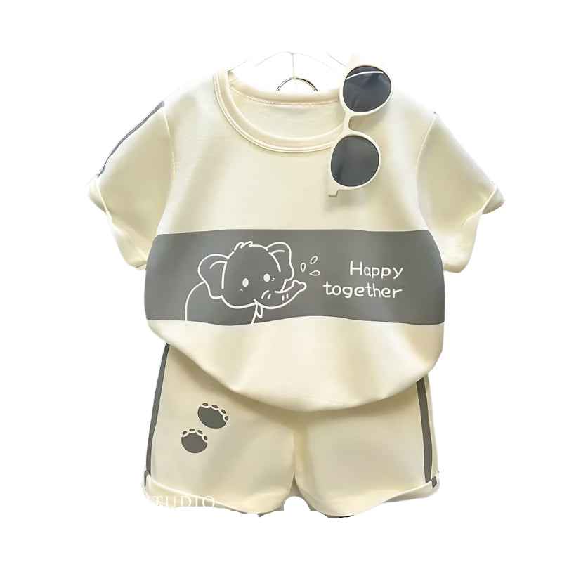 🩳Striped Summer Charm – Comfy Short Sleeve Set for Stylish Little Movers! - ThiGui