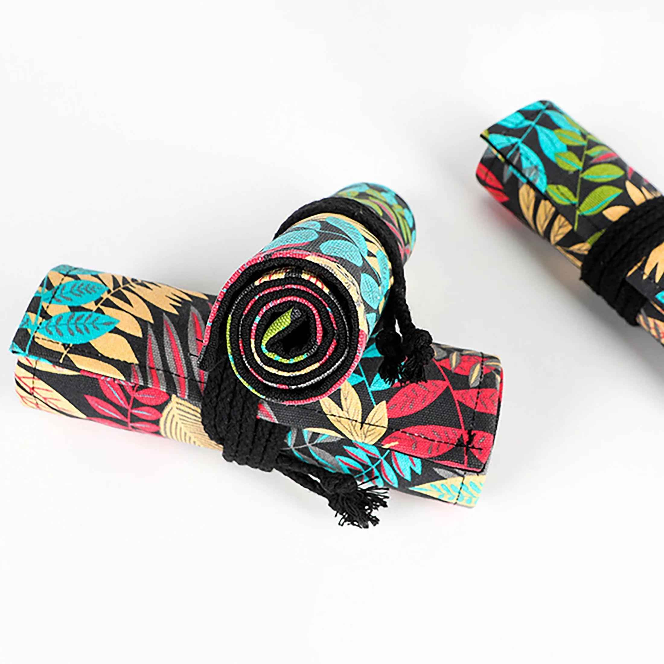 🎨 Jungle Joy! 24-Slot Canvas Pencil Roll for Budding Little Artists - ThiGui