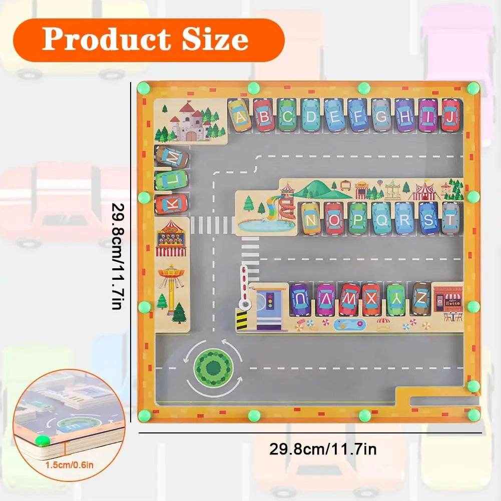 🚗Magnetic Alphabet Maze – A Fun Way to Learn Letters and Park Cars! - ThiGui