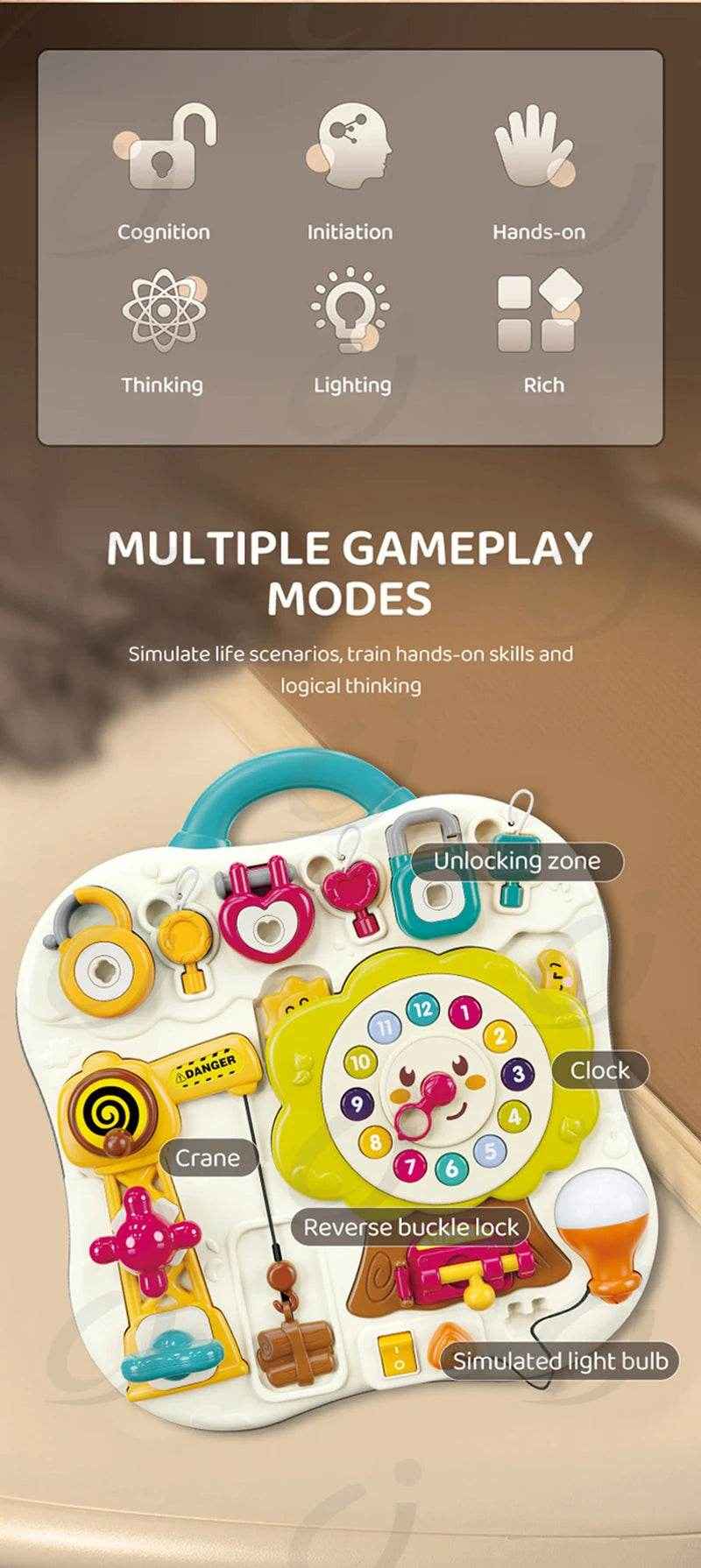 🧠 Montessori Magic on the Go ✨ Lights, Music & Switches for Curious Little Hands! - ThiGui