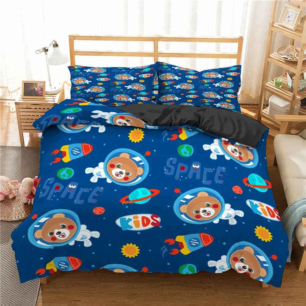 🚀Up, Up, and Asleep! Adorable Astronaut Bedding Set for Little Space Explorers - ThiGui