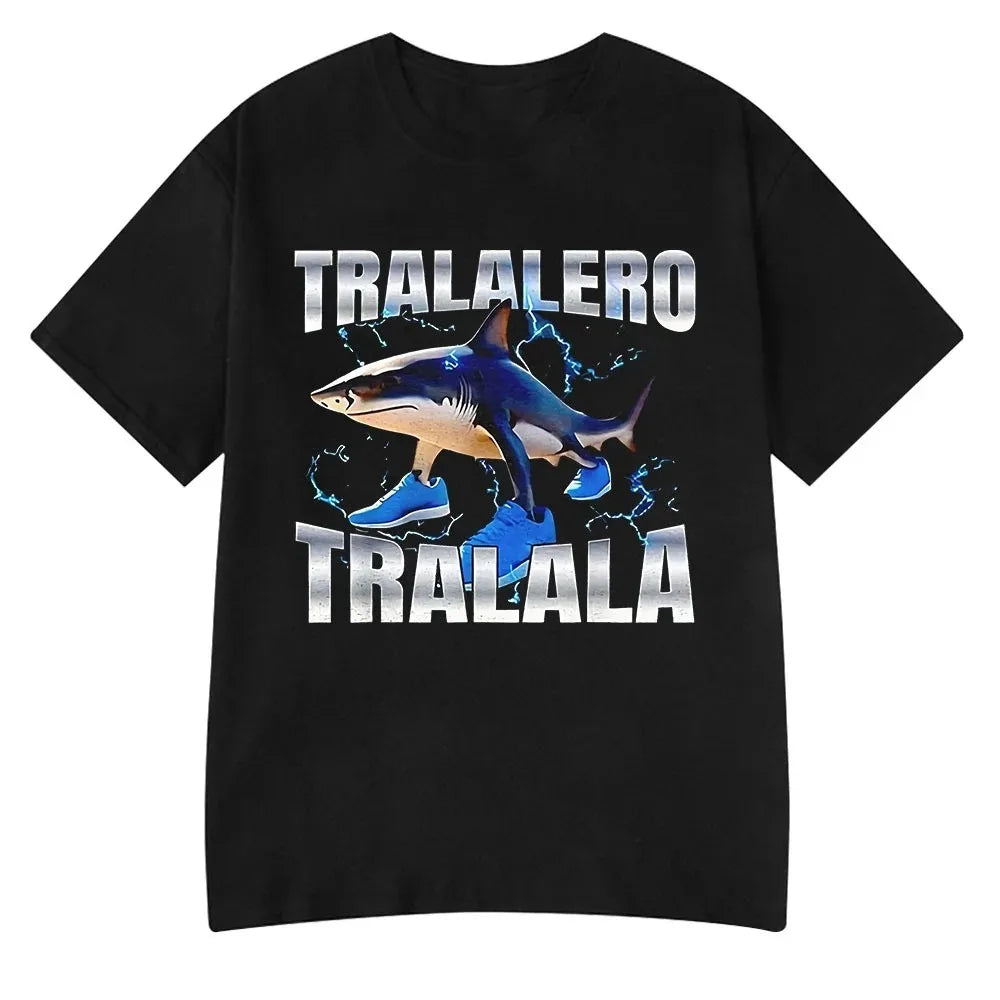 Italian Brainrot Meme Tee 😂🔥 Tralalero Tralala Cotton Y2K T-Shirt - ThiGui