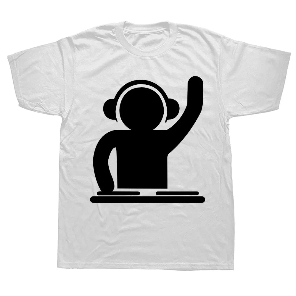 DJ Cat Graphic Tee 🎧🐱 Cool Summer Streetwear Cotton T-Shirt - ThiGui