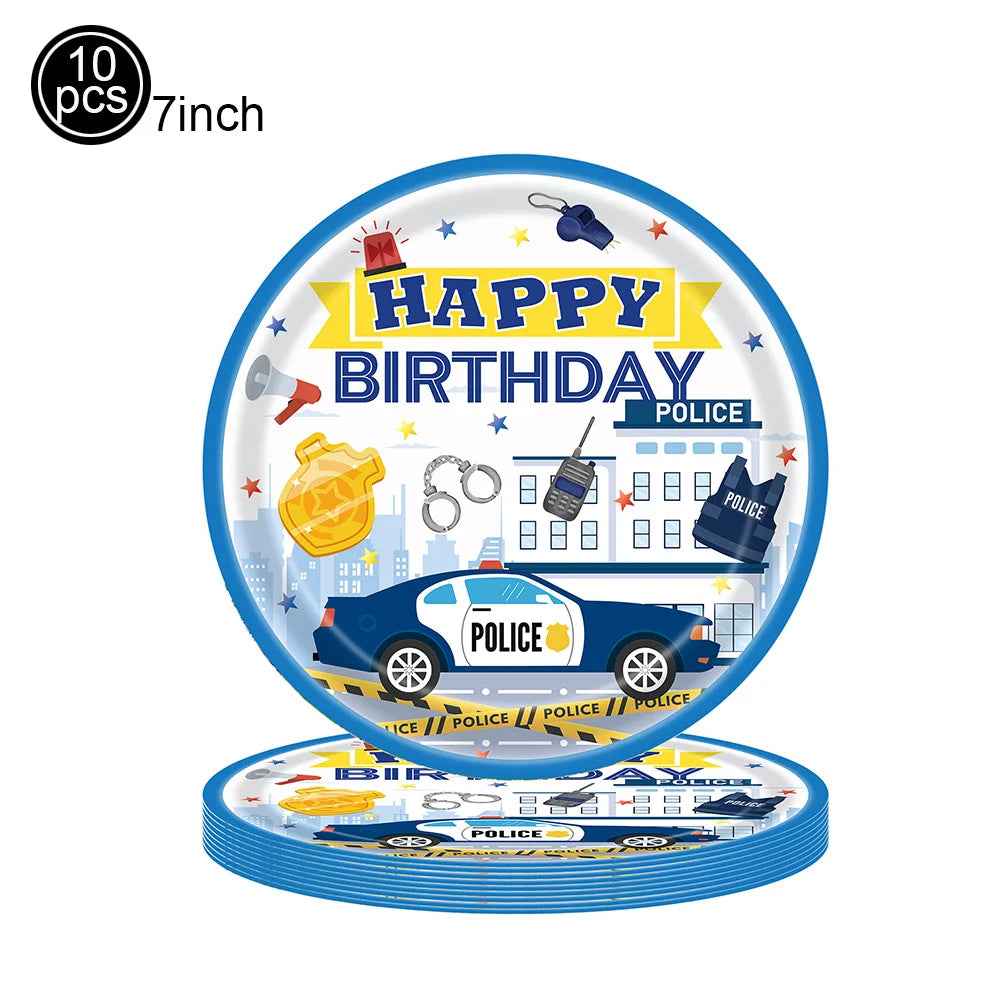🚓Zoom into Action! Police Car Birthday Balloon Set for Little Heroes Turning 4, 5 or 6! - ThiGui