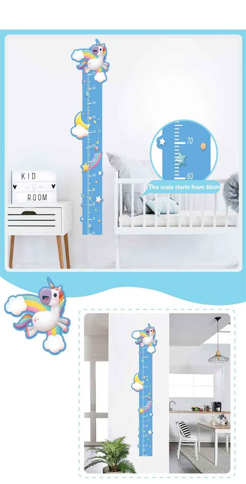Watch Me Grow! Cute Animal Height Chart Wall Sticker for Boys’ Rooms - ThiGui