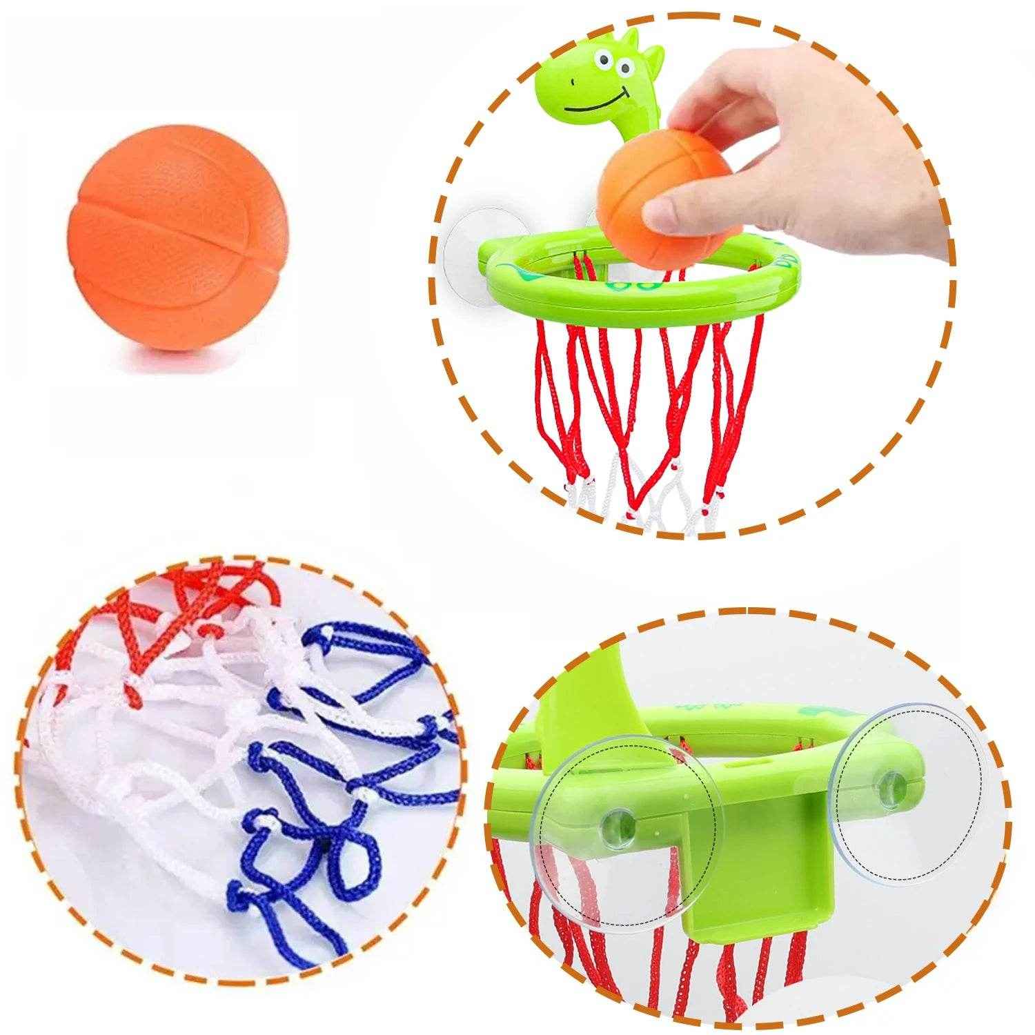 🏀Slam Dunk in the Tub! Fun Basketball Bath Toy Set for Splashy Playtime - ThiGui