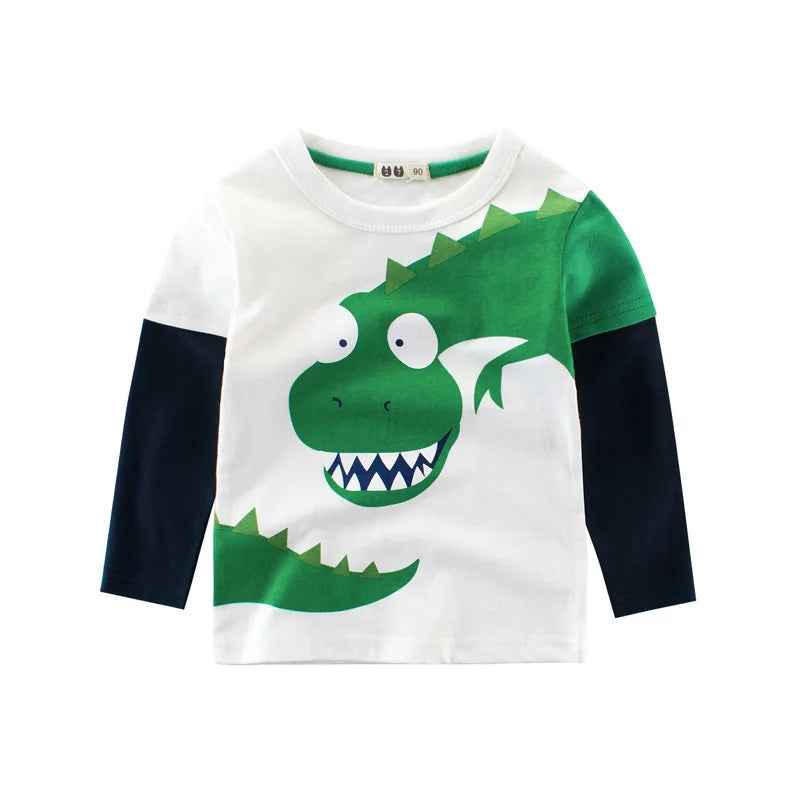 🦖Roarsome Dino Tees – Long Sleeve Fun for Little Explorers! - ThiGui