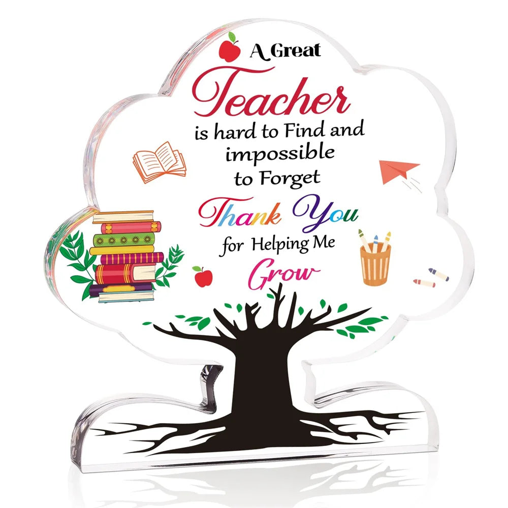 🍎📄 A Heartfelt “Thank You” That Lasts – Acrylic Keepsake Gift for Teachers & Mentors 💖 - ThiGui