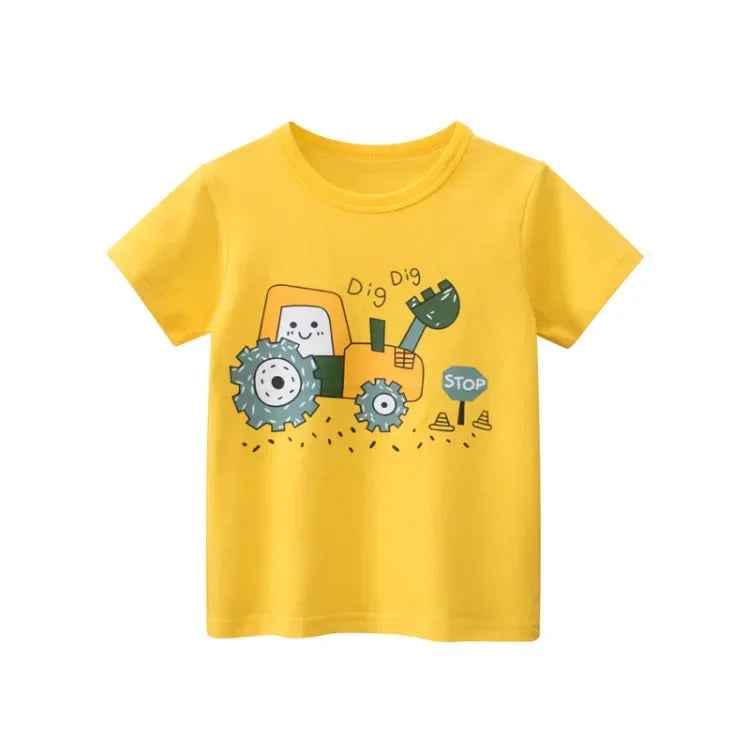 🚧 Dig Into Fun! Excavator Cartoon Tee for Little Builders (2–10Y) - ThiGui