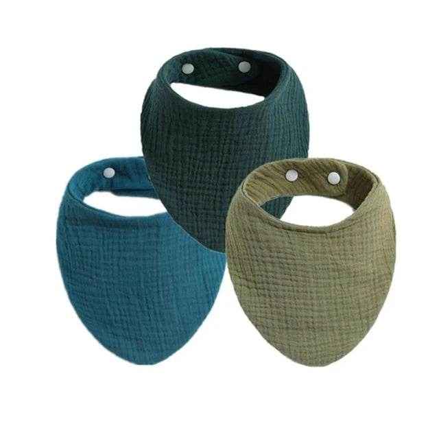 🍼Soft & Stylish! 3-Pack Cotton Bandana Bibs for Happy, Mess-Free Babies - ThiGui