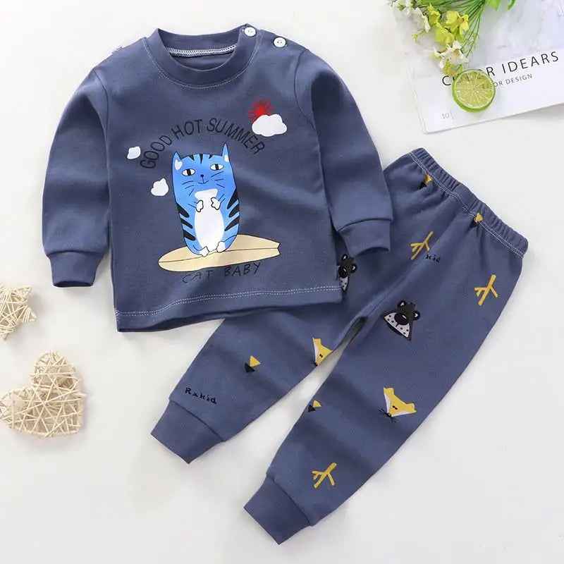 🧒 Cartoon Pajama Outfit – Comfy Day & Night Wear for Busy Toddlers! 🌟👕 - ThiGui