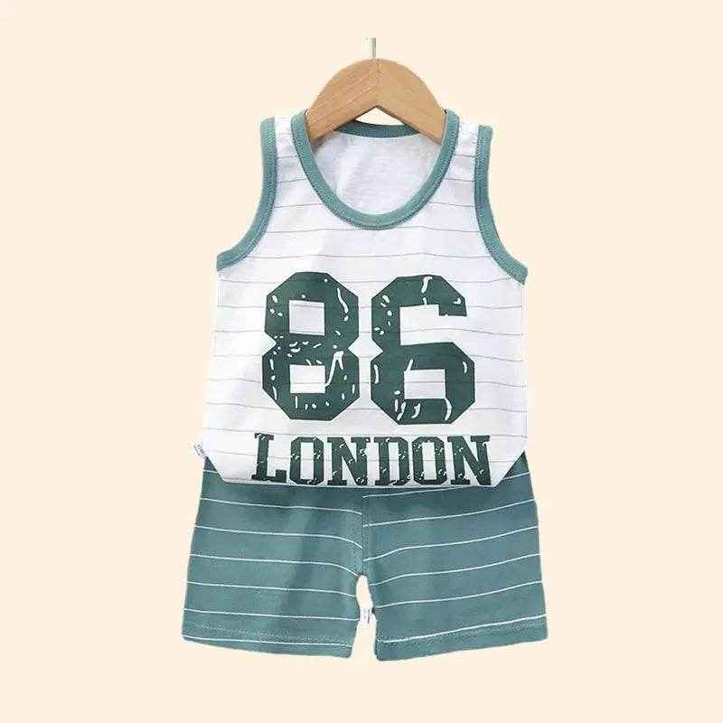 🌞Cool & Comfy Summer Outfit for Little Explorers – Cotton Tank & Shorts Set - ThiGui