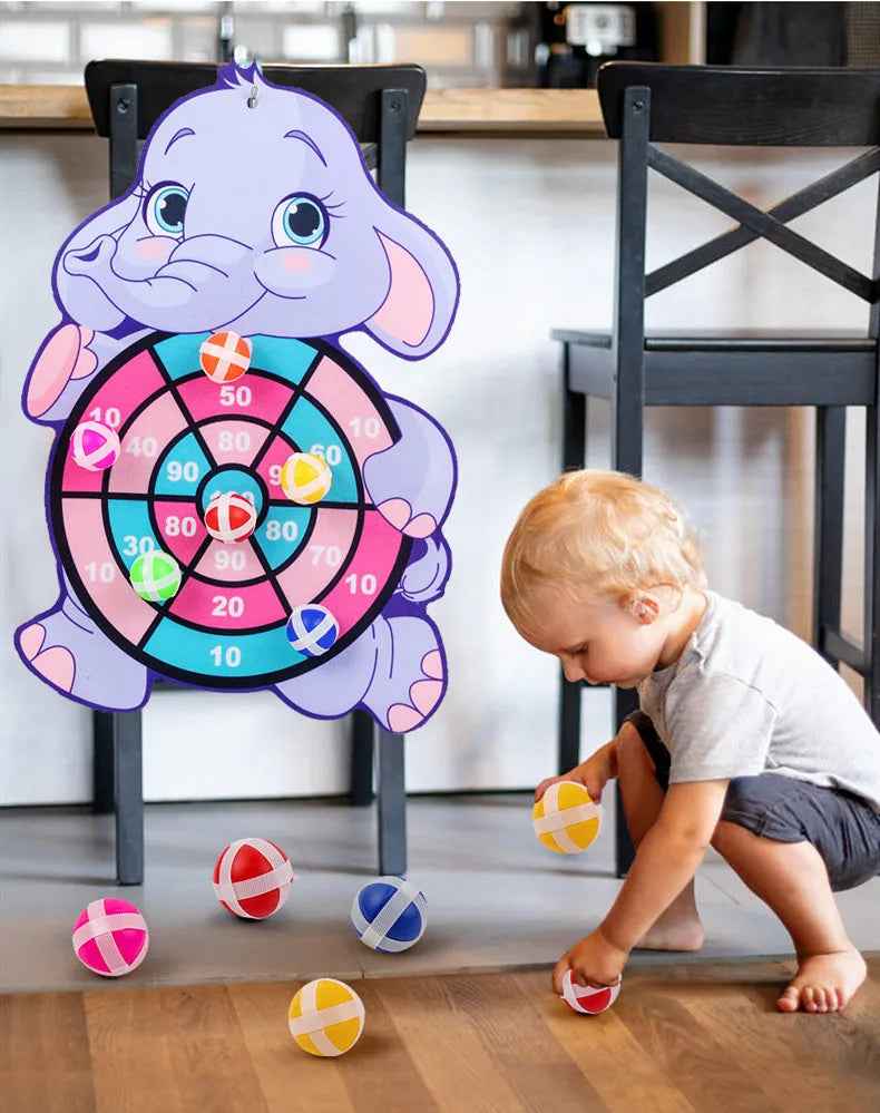 🐸Soft Sticky Ball Dart Board Game for Boys with Adorable Animal Designs and Safe Indoor Fun - ThiGui