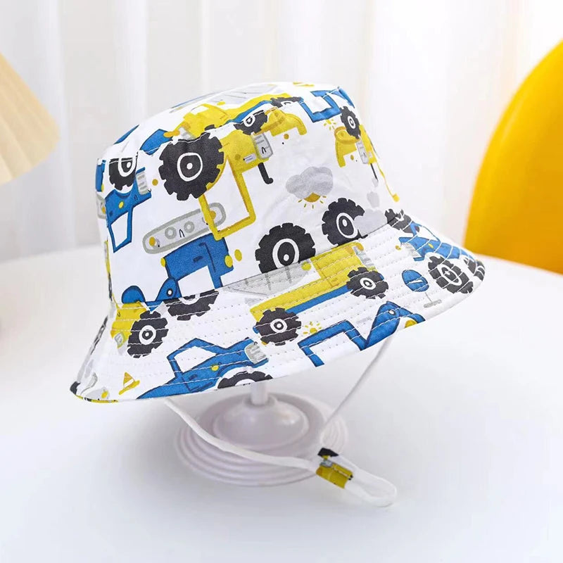 🌞 Sunshine-Ready! Adorable Cartoon Bucket Hat for Babies & Toddlers 🧢🦕 - ThiGui