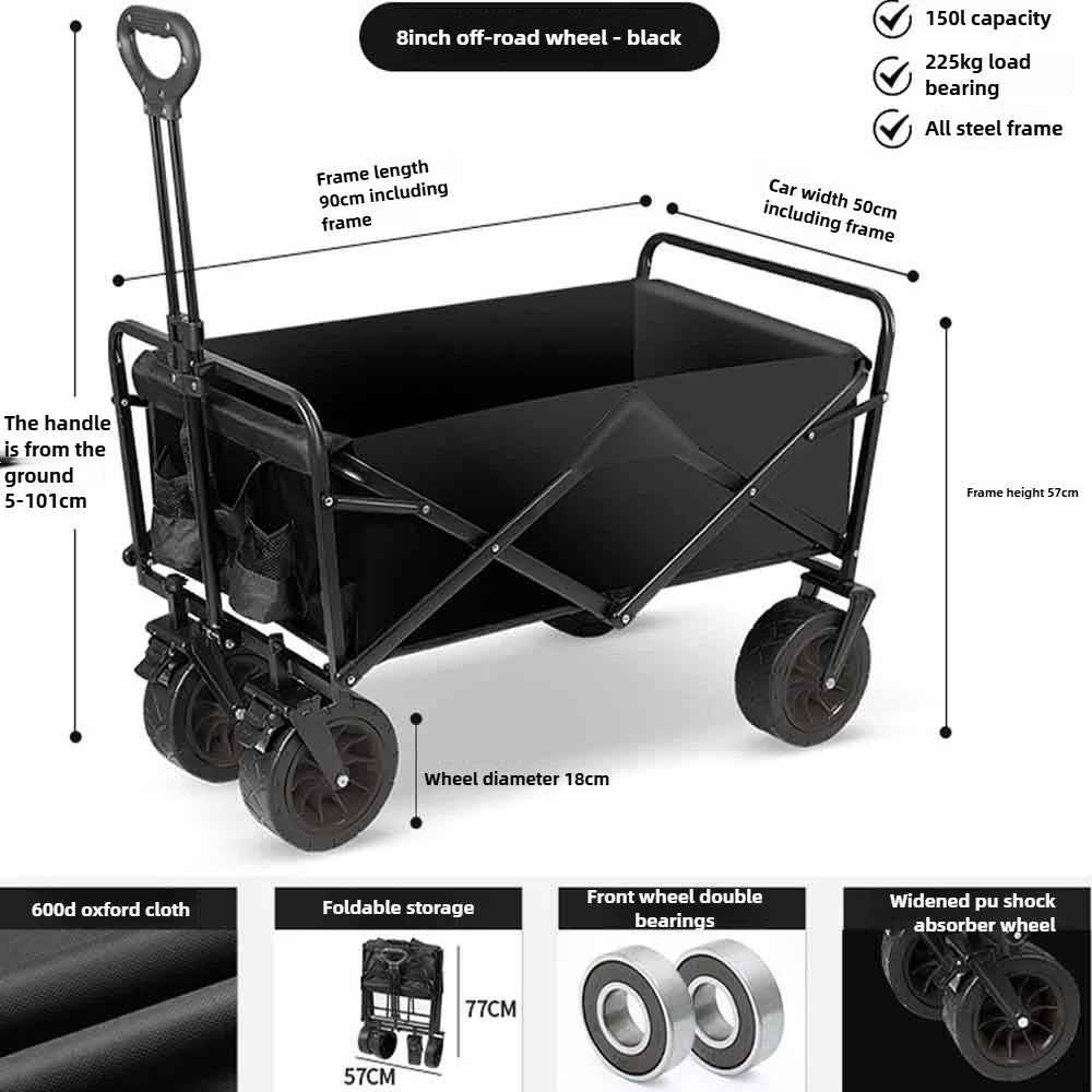 🛒 Pack, Pull & Go! – Heavy-Duty Folding Wagon for Family Adventures 🚗🏖️ - ThiGui