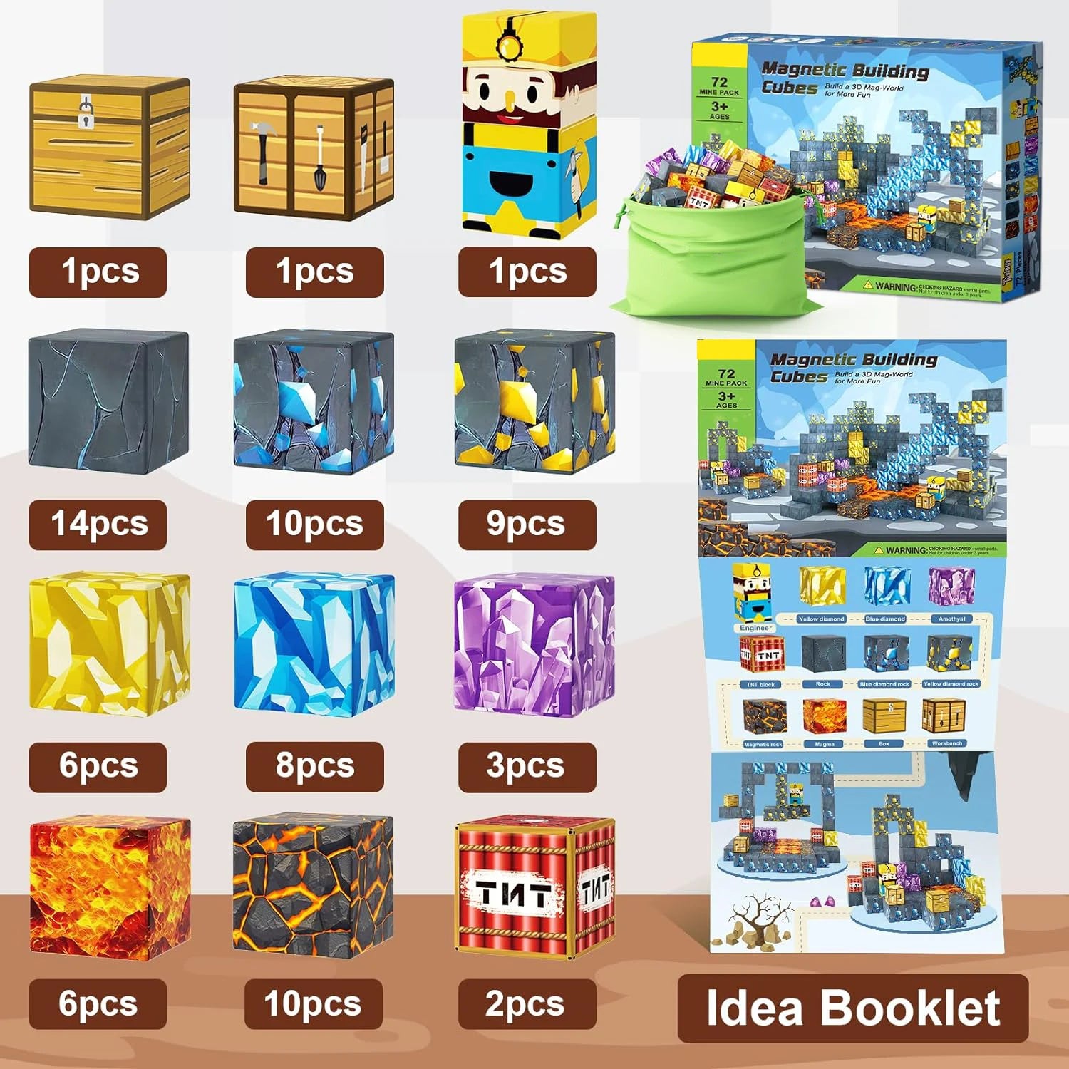 🧲 Build & Imagine! Magnetic Mine World Cube Set for Kids – Craft, Create, and Play 🎮🌍 - ThiGui