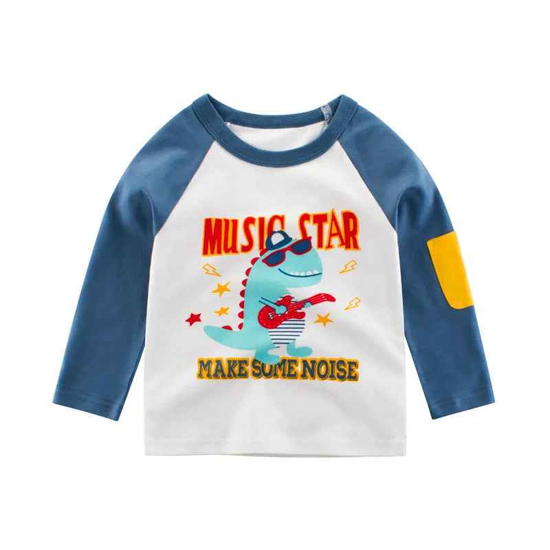 🦖Roarsome Dino Tees – Long Sleeve Fun for Little Explorers! - ThiGui
