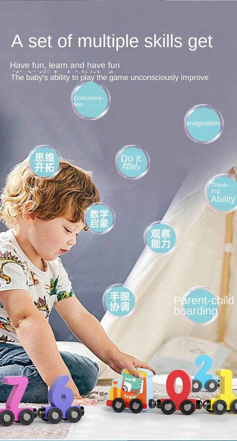 🧲Choo-Choo Count & Learn – Magnetic Wooden Train with Numbers for Curious Little Conductors - ThiGui