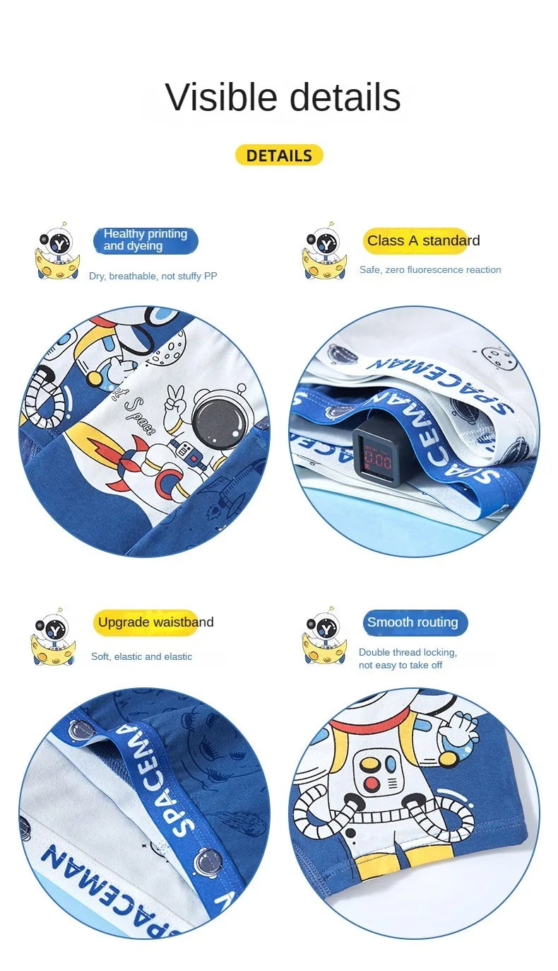 🩲🧒 Cotton Cartoon Boxer Set – Soft, Breathable & Perfect for Little Movers! 🌟🧺 - ThiGui