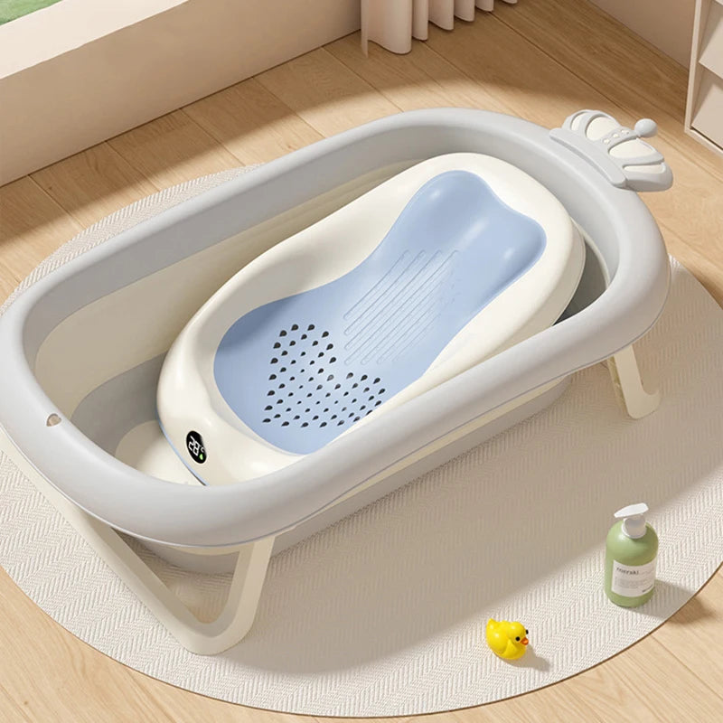 🛁💡Smart Folding Baby Bath – Comfy, Safe & Temperature Aware! 🍼🌡️ - ThiGui