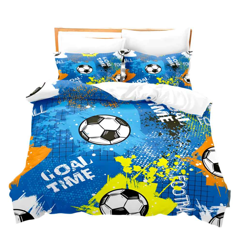 🏀 Double the Fun for Sports Fans! 3D Basketball & Football Bedding Set - ThiGui