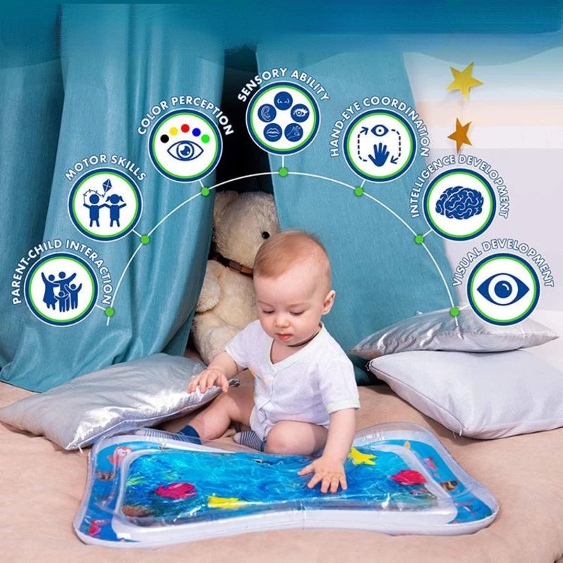 💧 Baby Water Play Mat – Inflatable Tummy Time Fun for Little Explorers! 🐢🌞 - ThiGui