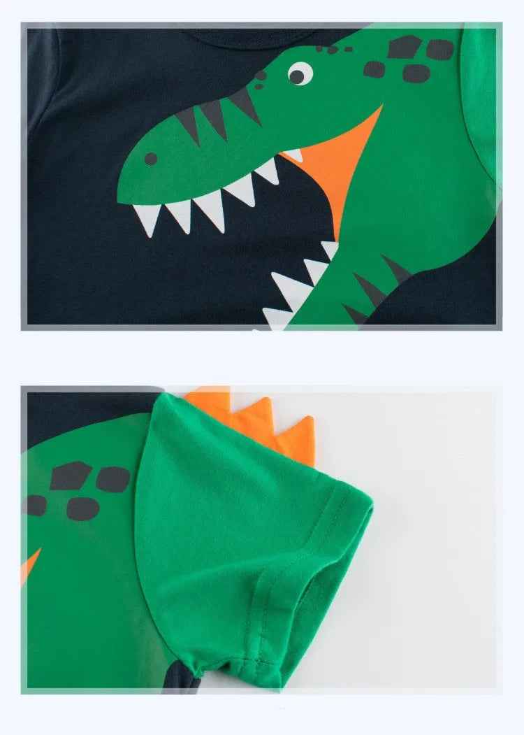 🦖💥 Dino-Mite Summer Tee for Boys – Where Comfort Meets Adventure! - ThiGui