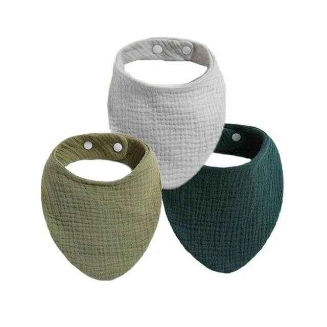 🍼Soft & Stylish! 3-Pack Cotton Bandana Bibs for Happy, Mess-Free Babies - ThiGui