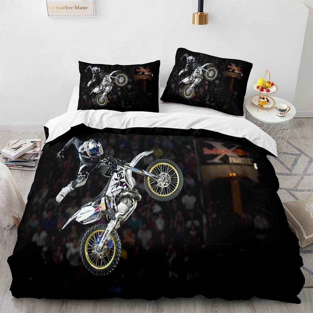 🛏️Zoom Zoom Dreams: 3D Motorcycle Bedding Set for Speed-Loving Boys! 💨 - ThiGui