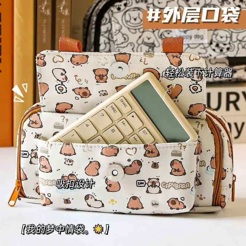 🎨Capy-Cool Pencil Pouch – Big, Fun & Organised with Adorable Capybara Style - ThiGui