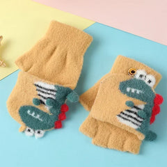 🦕 Dino Flip Gloves – Warm, Fun & Finger-Free for Little Writers! ❄️✋ - ThiGui