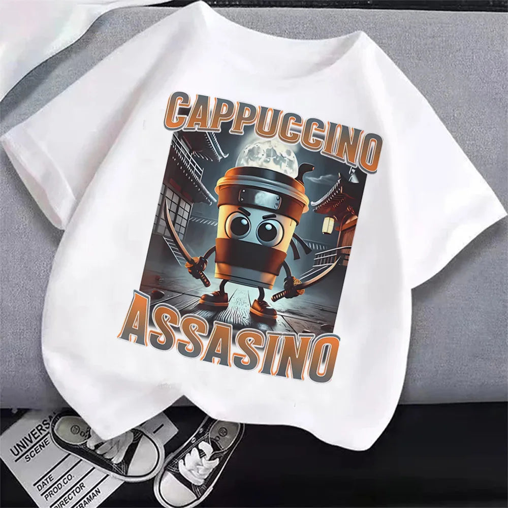 Italian Brainrot Cartoon Boys Tee 🎨😎 Cool Anime Casual T-Shirt - ThiGui